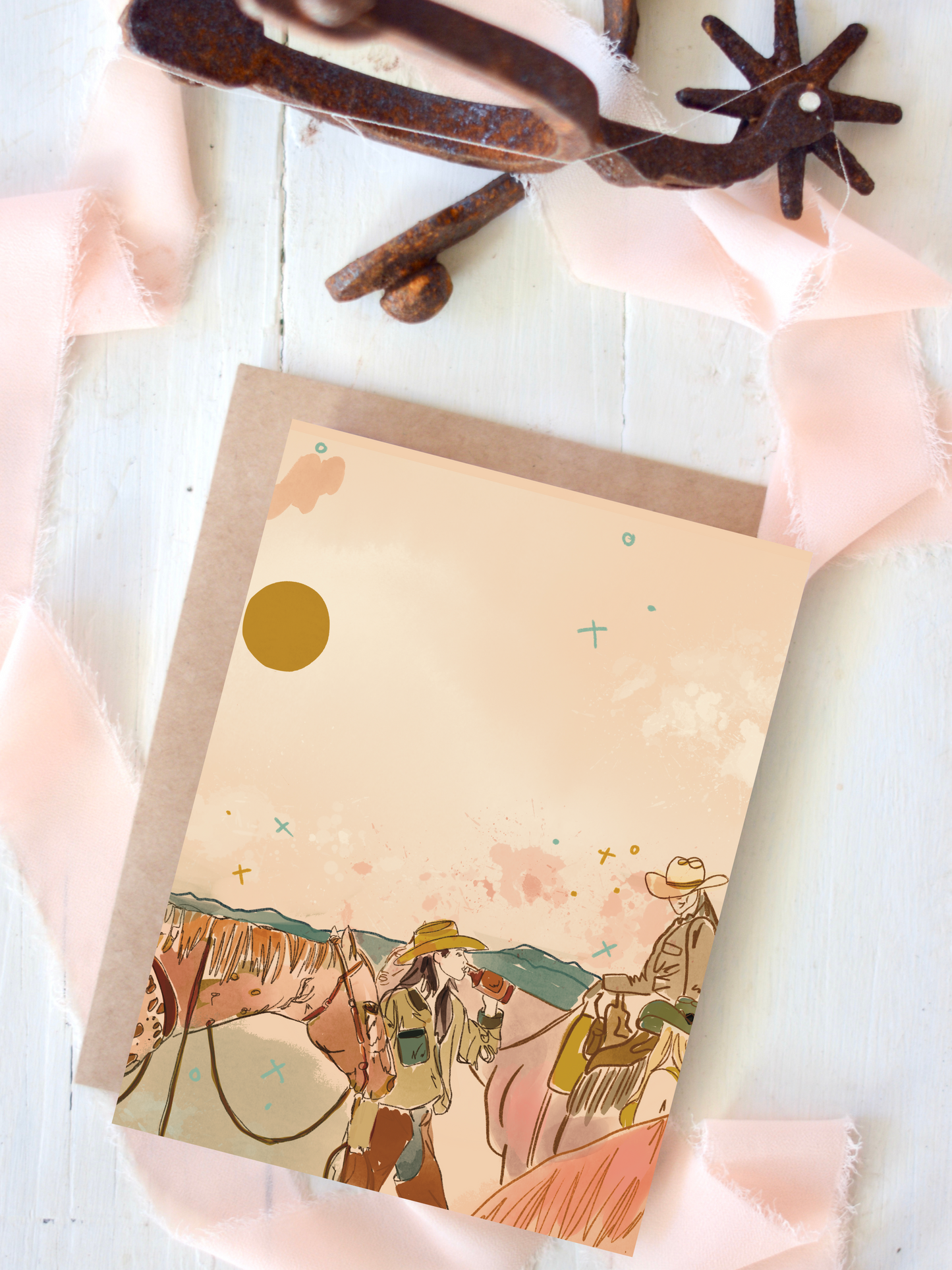 Ranching Women Western Blank Greeting Card Set