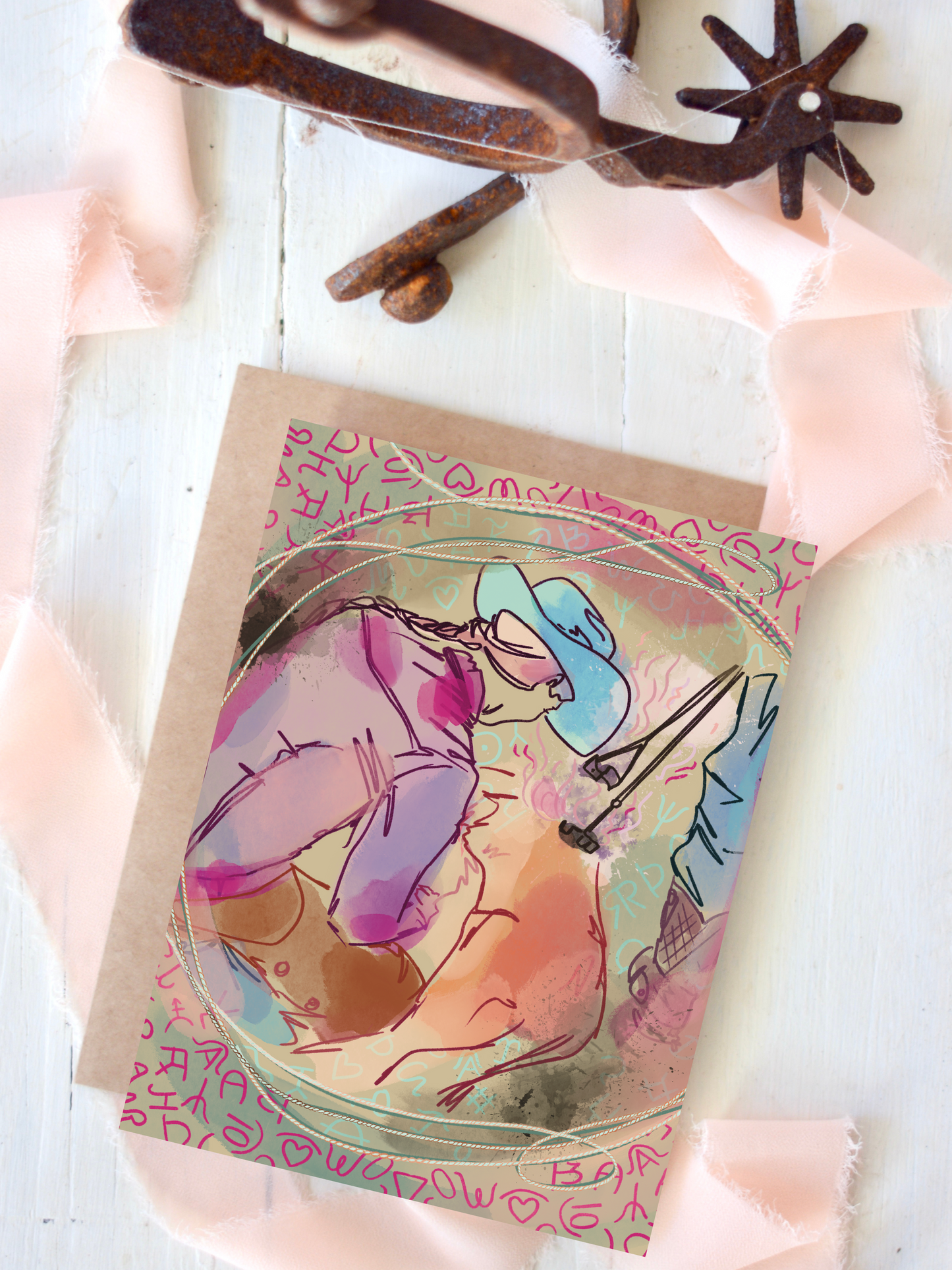 Ranching Women Western Blank Greeting Card Set