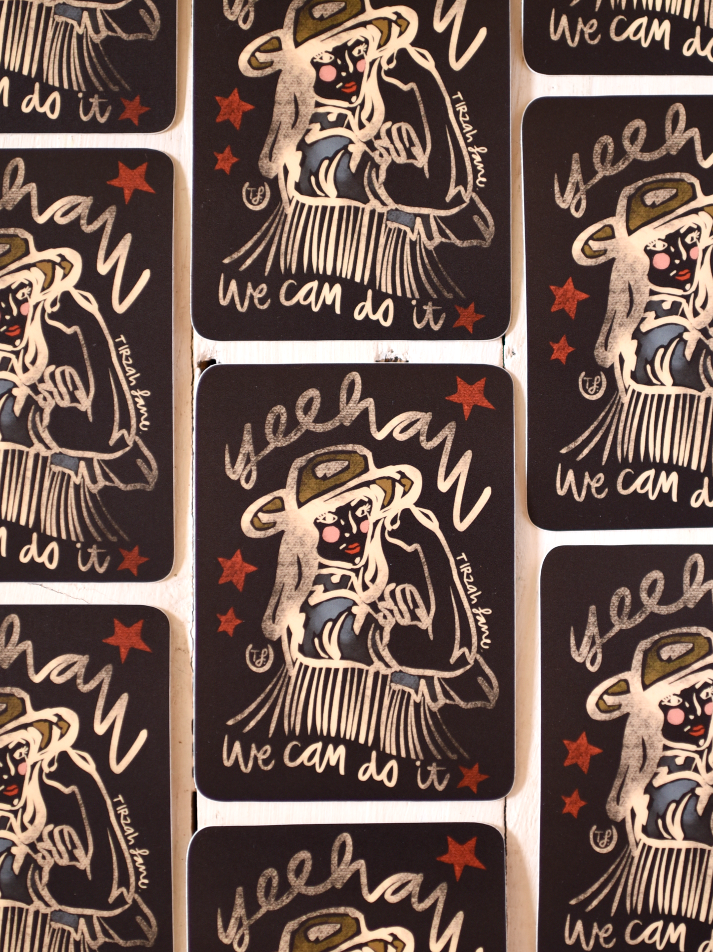 Yeehaw We Can Do It Inspirational Cowgirl Western Waterproof Sticker