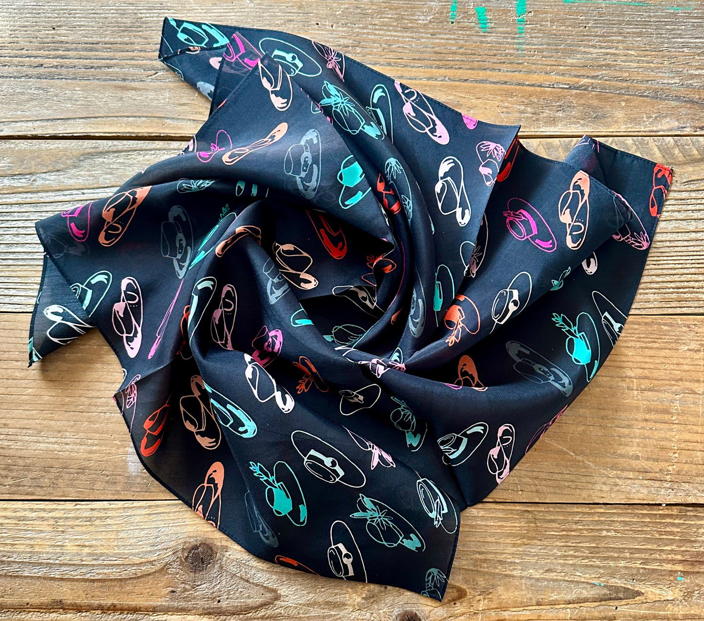 She Wear's All the Hats: Cowgirl Western Scarf Bandana Silk Tencel Wildrag
