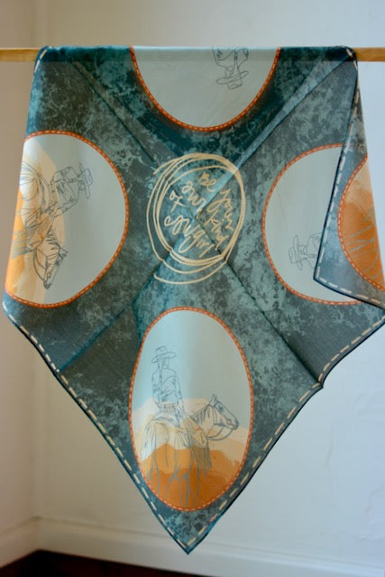 Mountain Cowgirl Wild Rag: Western Scarf Bandana Silk Tencel Wildrag