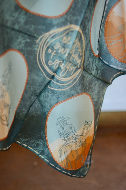 Mountain Cowgirl Wild Rag: Western Scarf Bandana Silk Tencel Wildrag