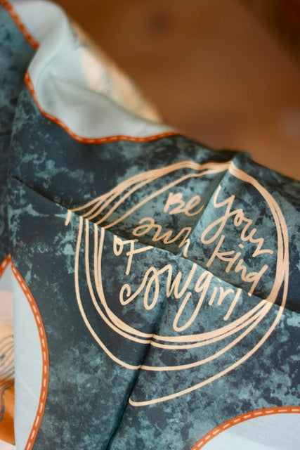 Mountain Cowgirl Wild Rag: Western Scarf Bandana Silk Tencel Wildrag