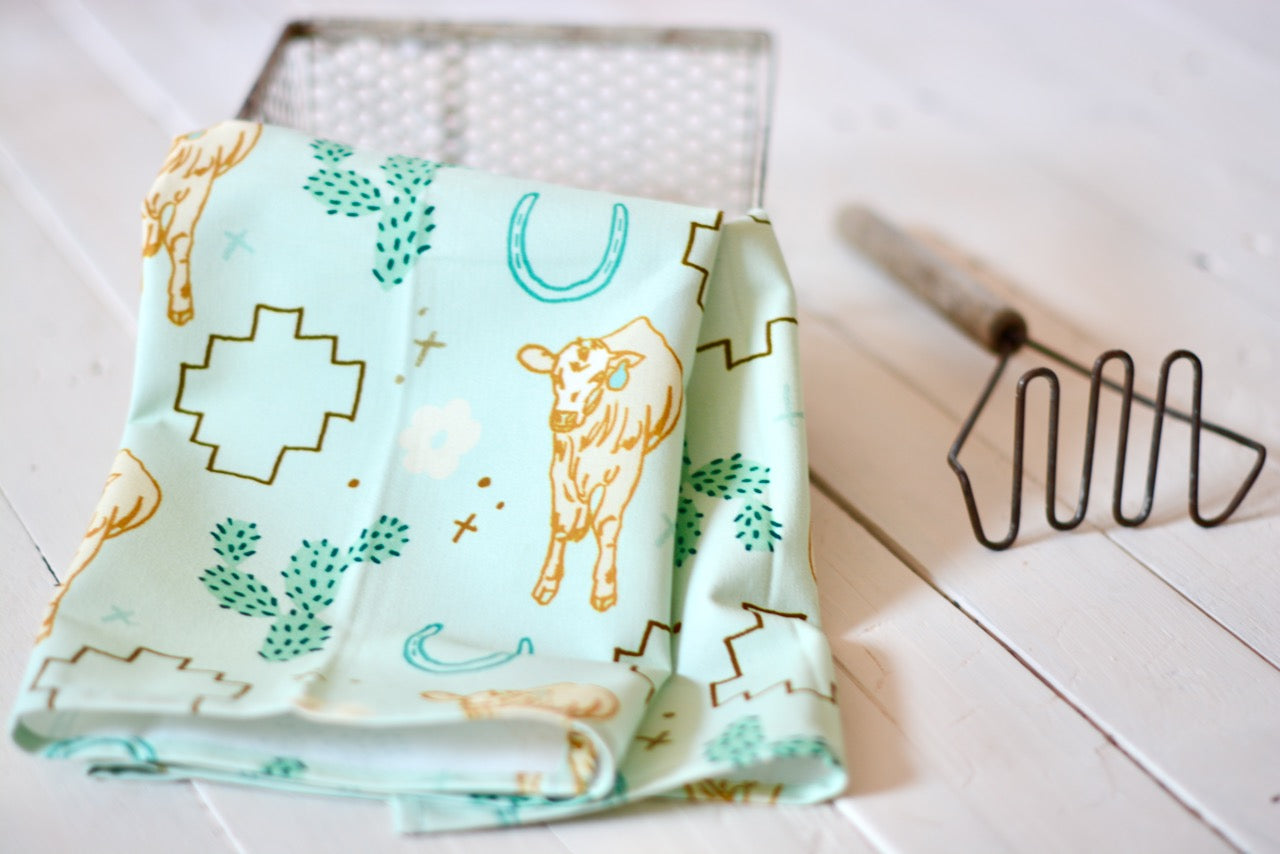 Blue Cows Towel: Western Kitchen Tea Towel