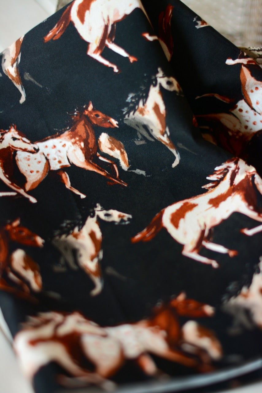Wild Horses Towel: Western Horses Kitchen Tea Towel