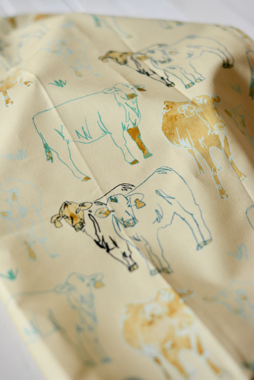 Yellow Cows Towel: Western Cowgirl Kitchen Tea Towel