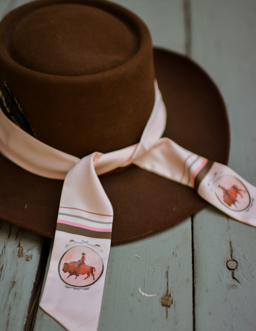 Roamin' Cowgirl Bison Western Twilly Scarf