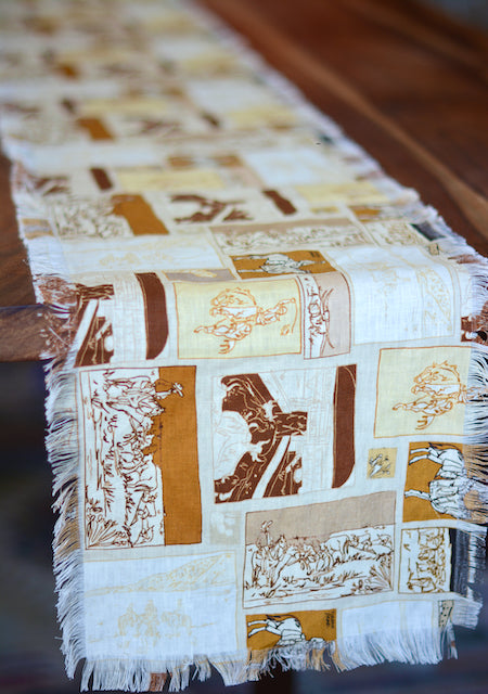 Western Vintage Ranching Linen Table Runner