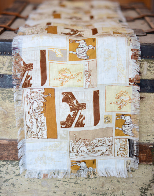 Western Vintage Ranching Linen Table Runner