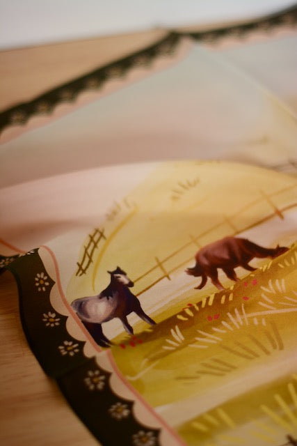 Grazing Pasture Horses Silk Wildrag Scarf