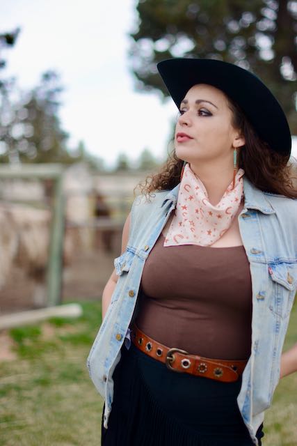 Rust Horseshoes: Cowgirl Western Scarf Bandana Silk Tencel Wildrag