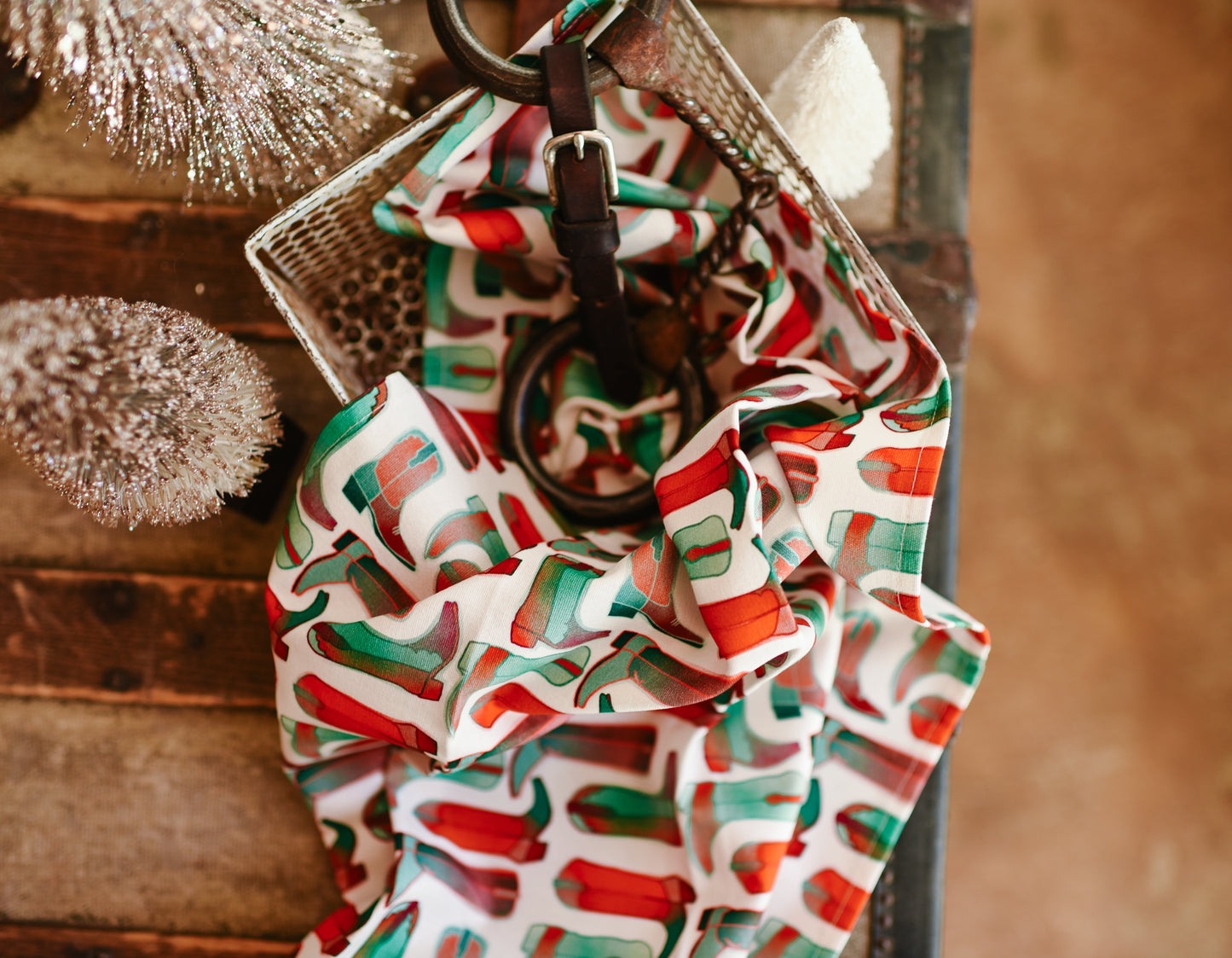 Christmas Boots Holiday Tea Towel