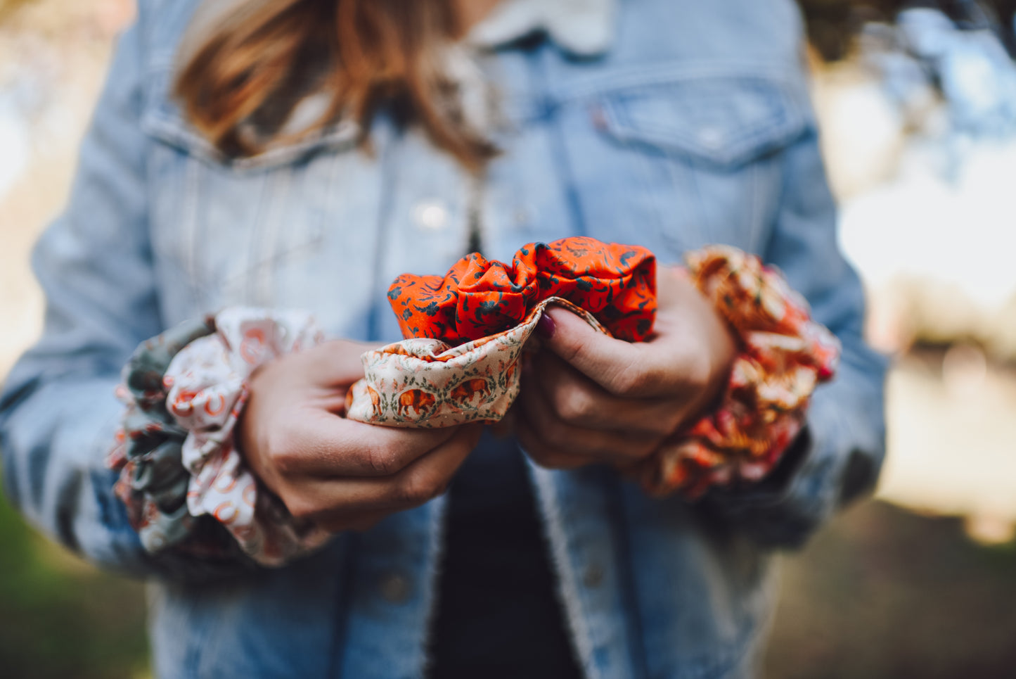 Western Harvest in Deep Juniper Scrunchie Cowgirl Hair Accessory