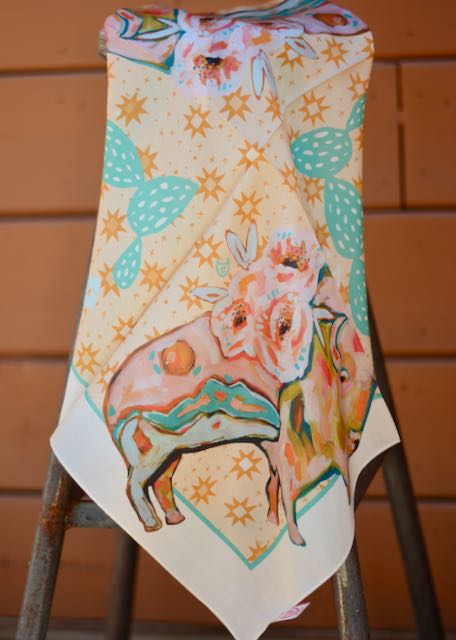 Floral Buffalo: Cowgirl Western Scarf Bandana Silk Tencel Wildrag