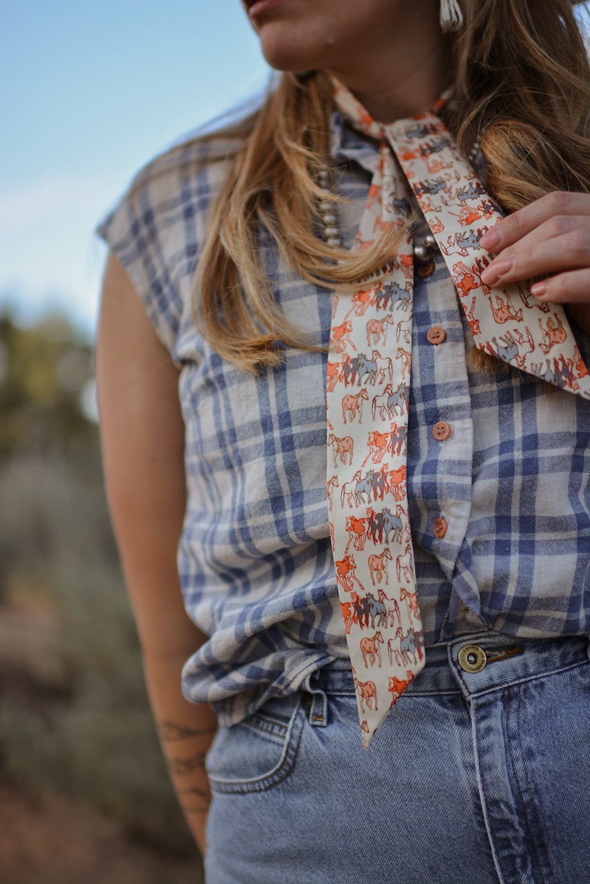 Mustang Meadows Silk Twilly Cowgirl Scarf