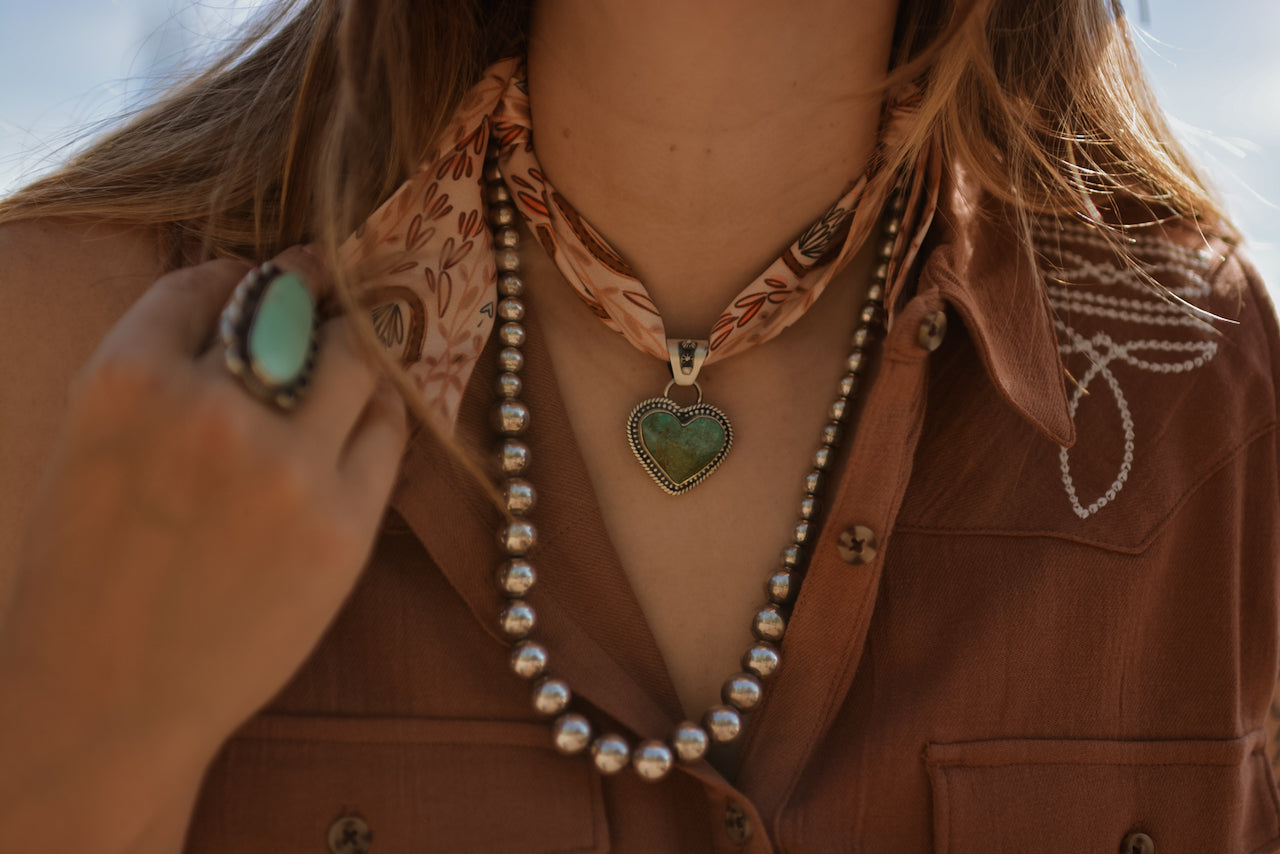 Western Harvest in Dusty Rose Silk Twilly Cowgirl Scarf