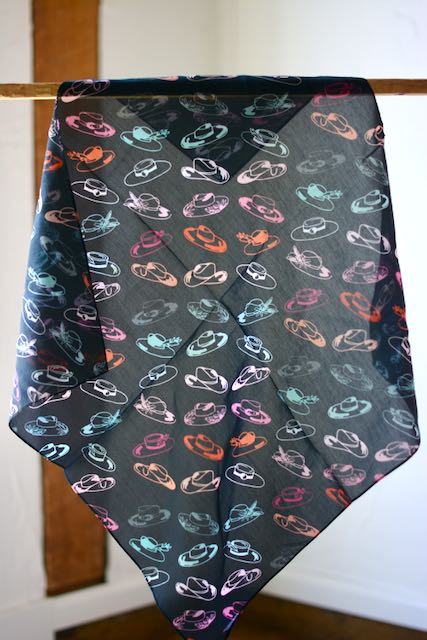 She Wear's All the Hats: Cowgirl Western Scarf Bandana Silk Tencel Wildrag