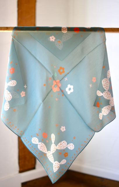 Summer Sage Cactus Wildrag: Western Scarf Bandana Silk Tencel Wildrag