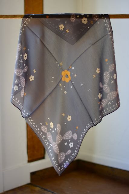 Charcoal Cactus Wildrag: Western Scarf Bandana Silk Tencel Wildrag
