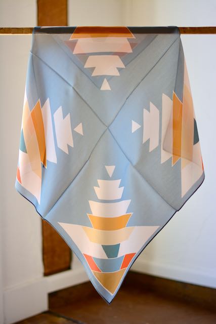 Golden Sage Geometric: Western Scarf Bandana Silk Tencel Wildrag