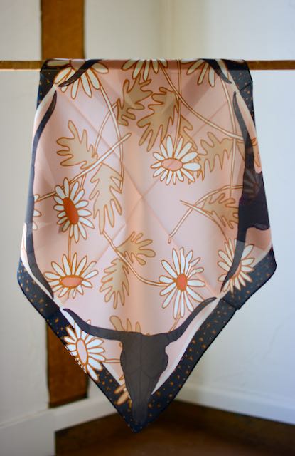 Daisy Skull: Western Scarf Bandana Silk Tencel Wildrag