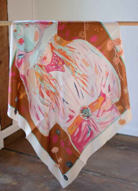 She's A Gem: 35x35 Cowgirl Western Scarf Bandana Silk Wildrag