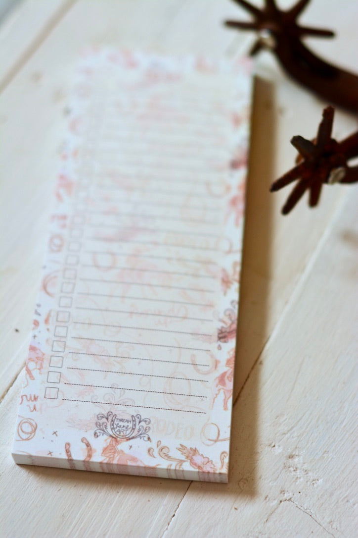 Western Cowgirl Rodeo 3x8 To Do List Stationery Office Organizer