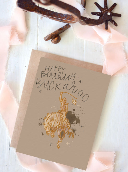 Happy Birthday Buckaroo Cowboy Boy Birthday Card