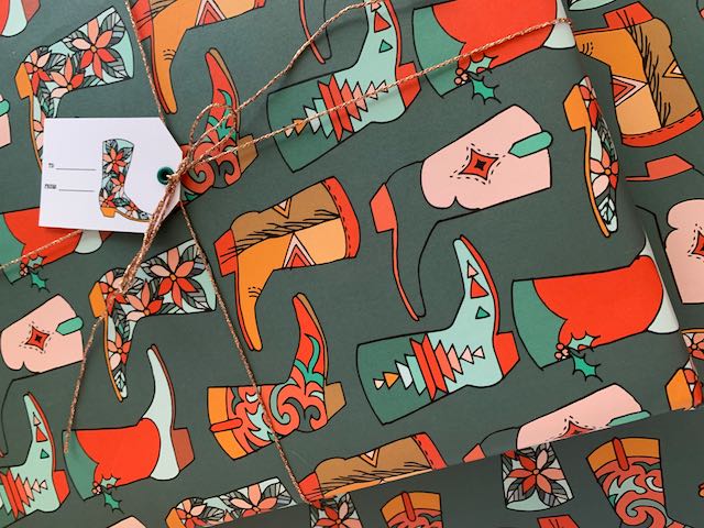 Western Cowboy Boot Specialty Christmas Wrapping Paper, Christmas Crafting Paper, Christmas Wrapping Paper