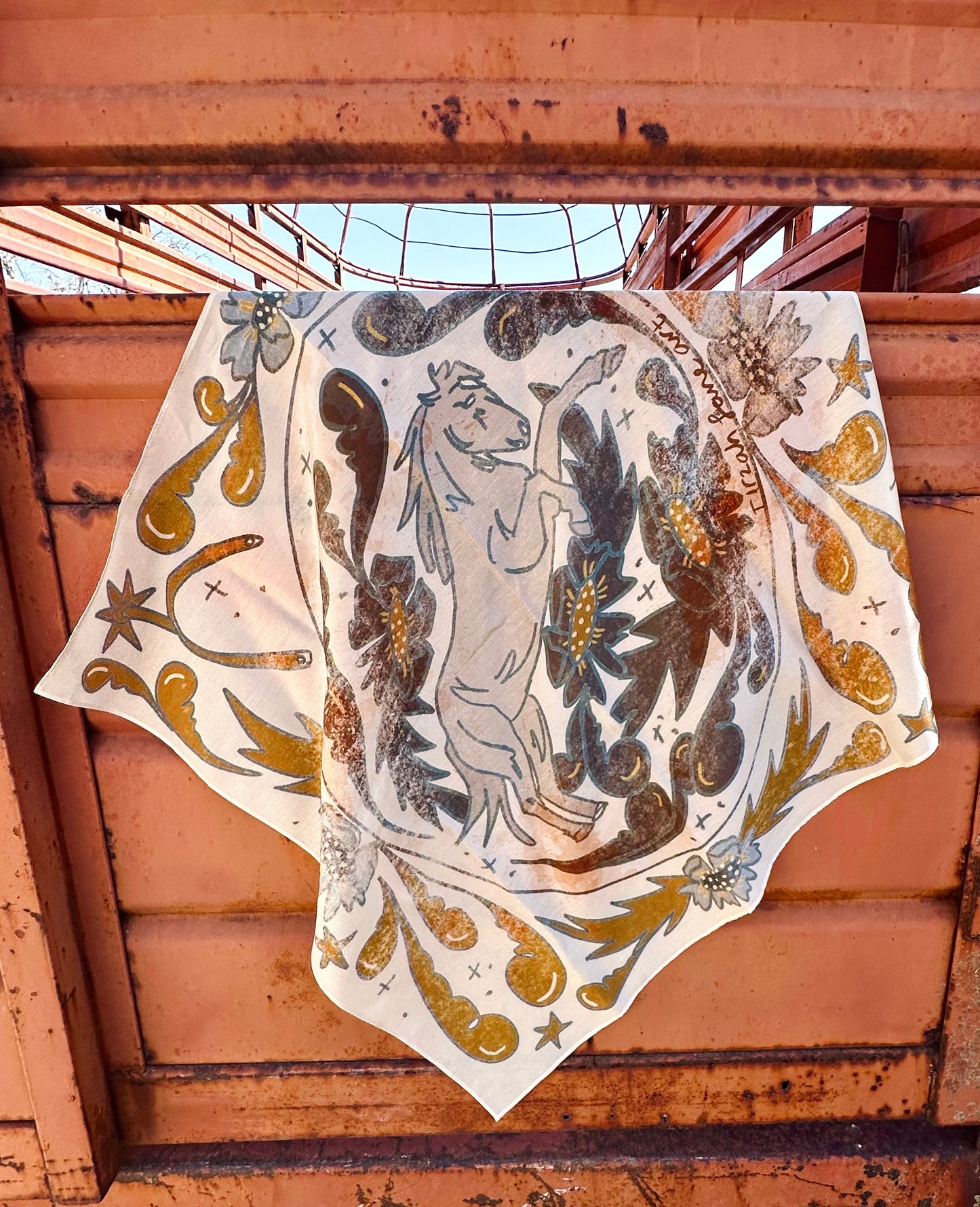Bloomin‘ Bronc Silk Western Cowgirl Wild Rag Scarf