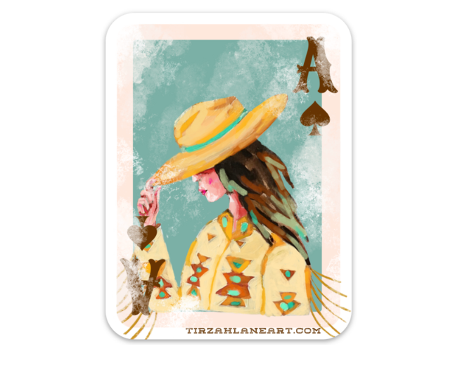 Western Cowgirl Matte Waterproof Sticker