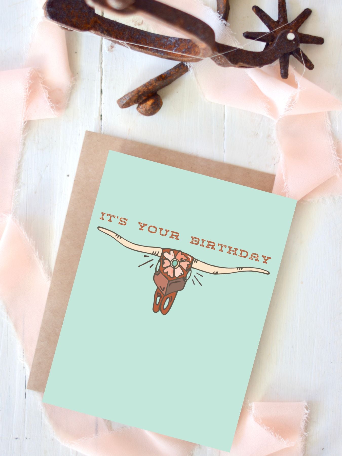 Happy Birthday Longhorn Skull Birthday Card