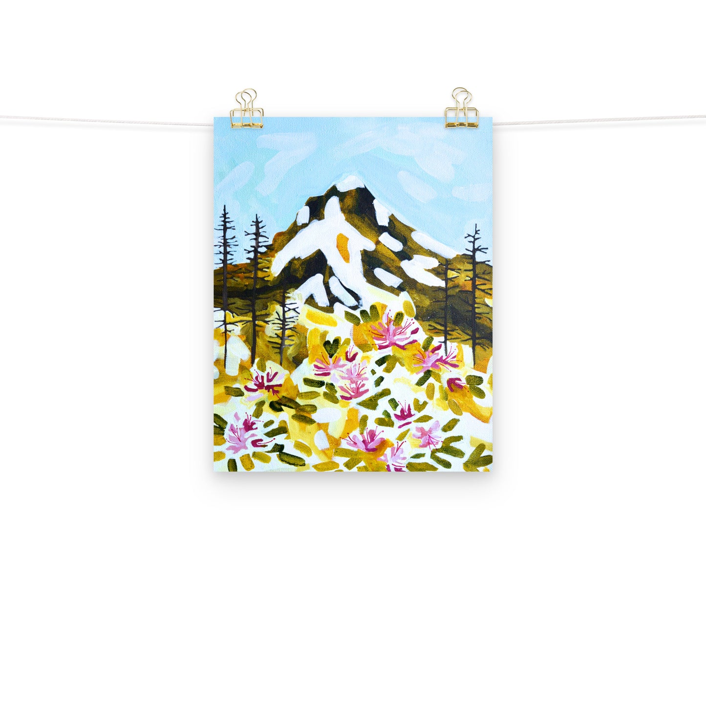 Mt Hood Oregon Rhododendron Wildflower Art Print