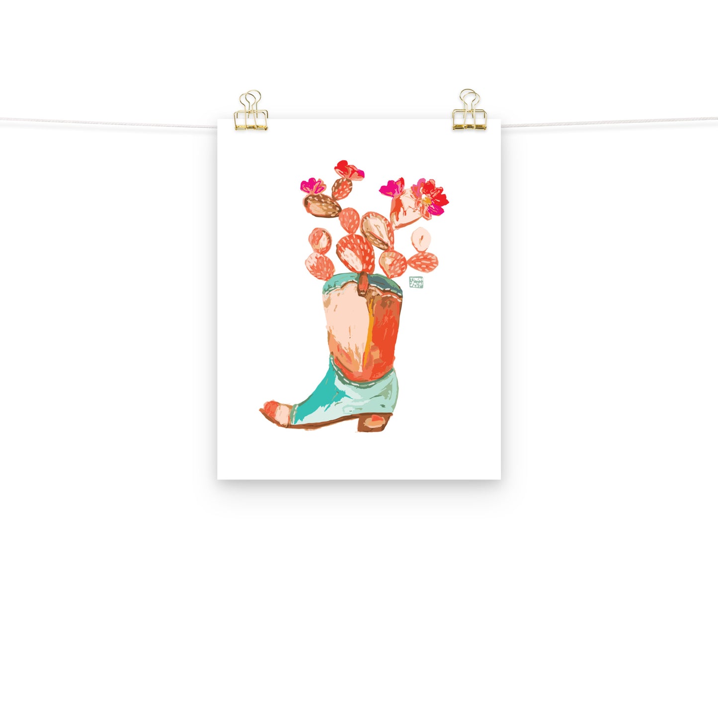 Cactus Cowboy Boot Art Print