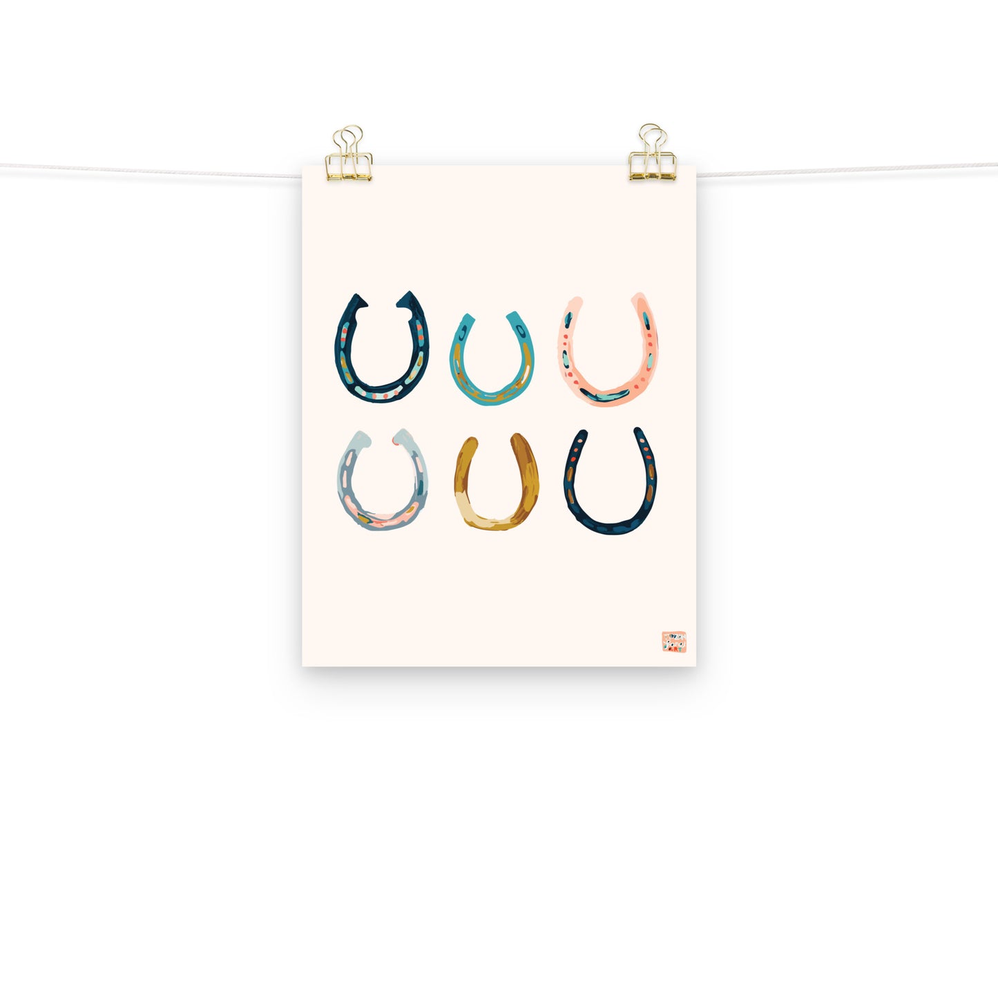 Colorful Horseshoes Art Print