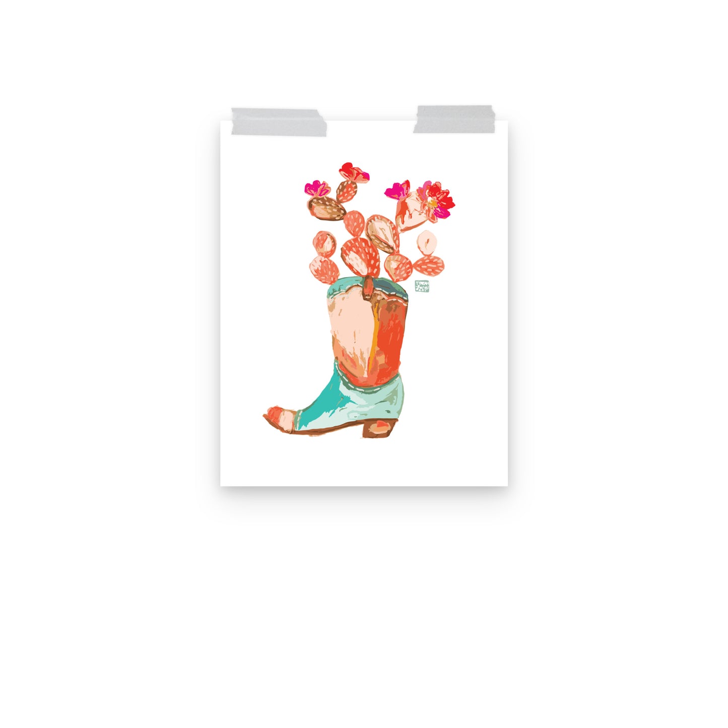 Cactus Cowboy Boot Art Print