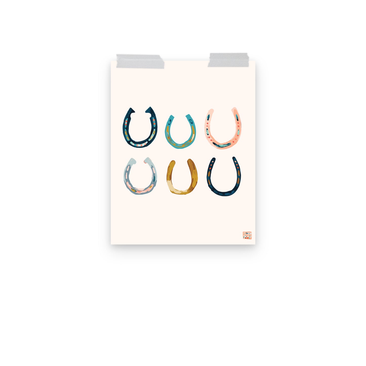 Colorful Horseshoes Art Print