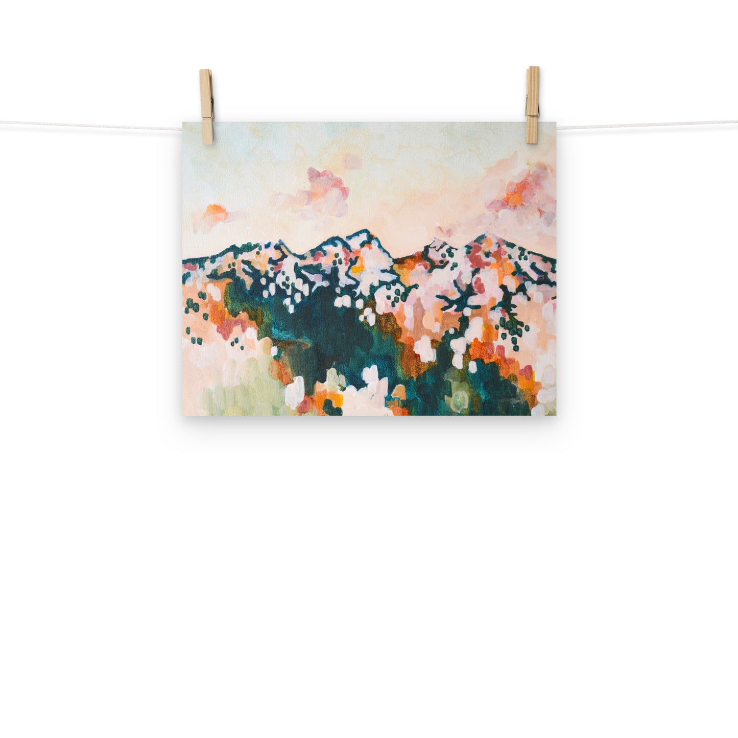 Oregon Cascade Sunset with Three Sisters and Broken Top Mountain Range Art Print