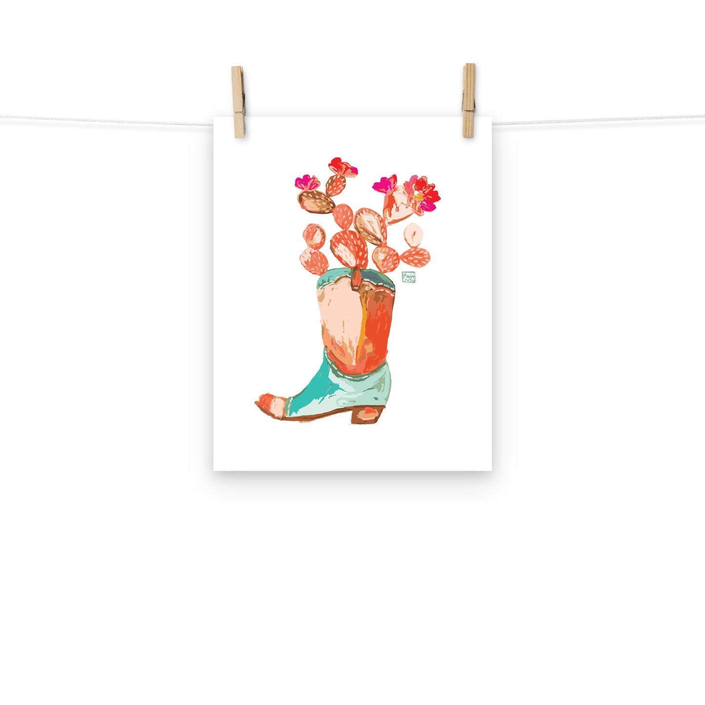Cactus Cowboy Boot Art Print