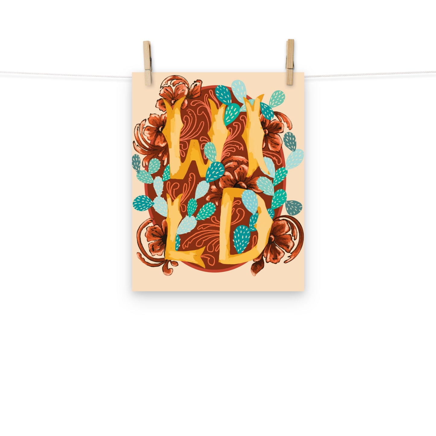 Wild Floral Cactus Art Print