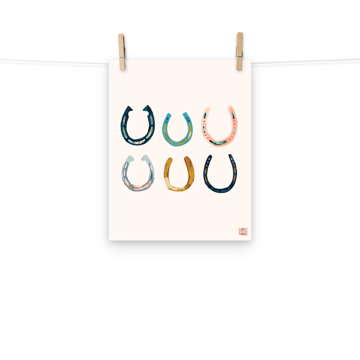 Colorful Horseshoes Art Print