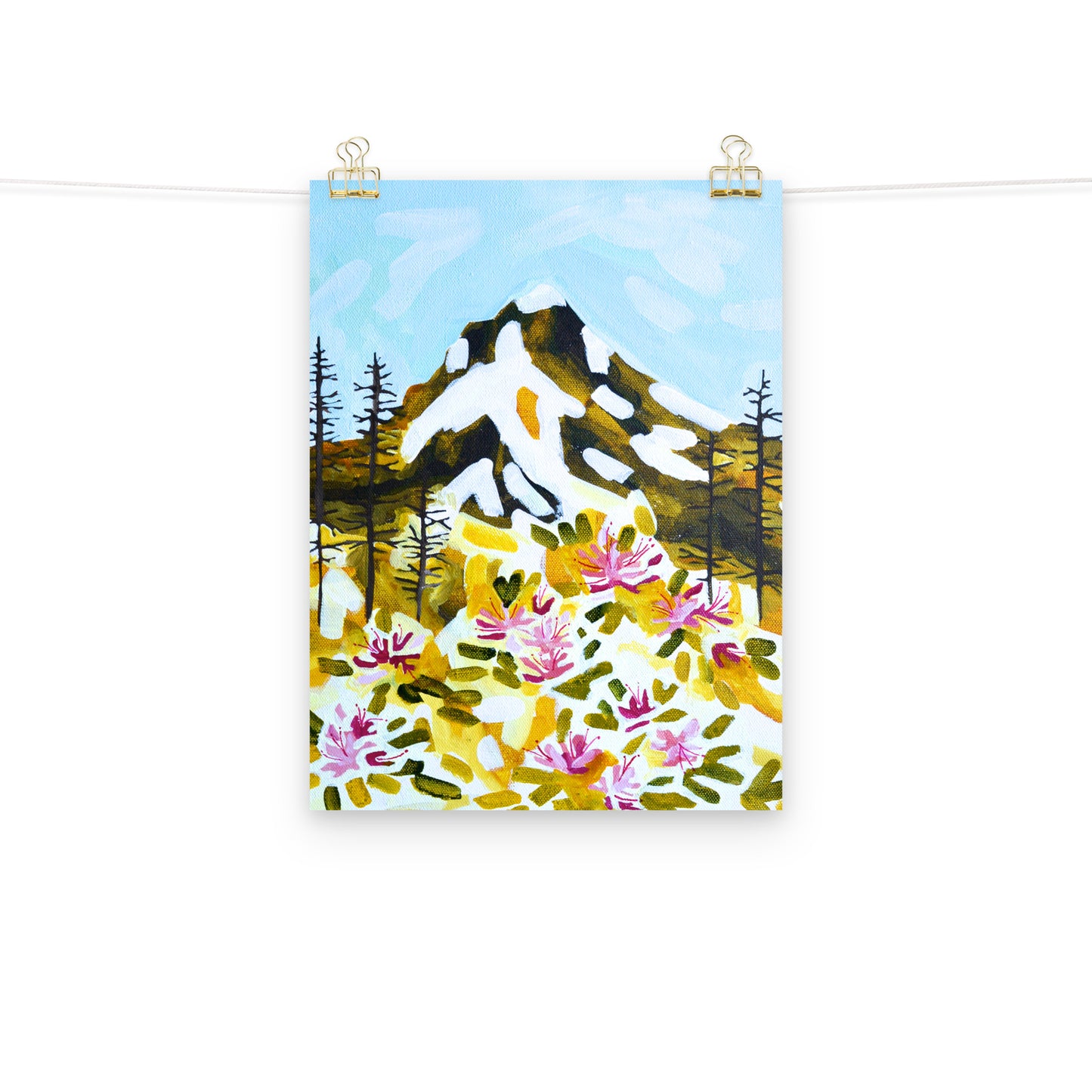 Mt Hood Oregon Rhododendron Wildflower Art Print