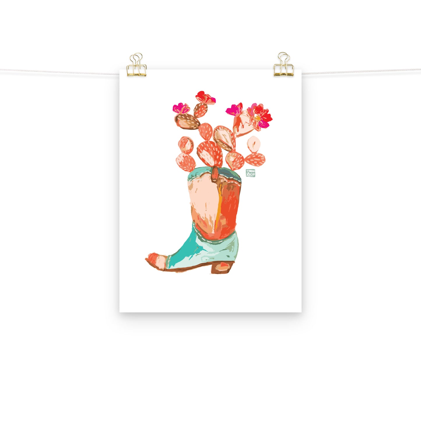 Cactus Cowboy Boot Art Print