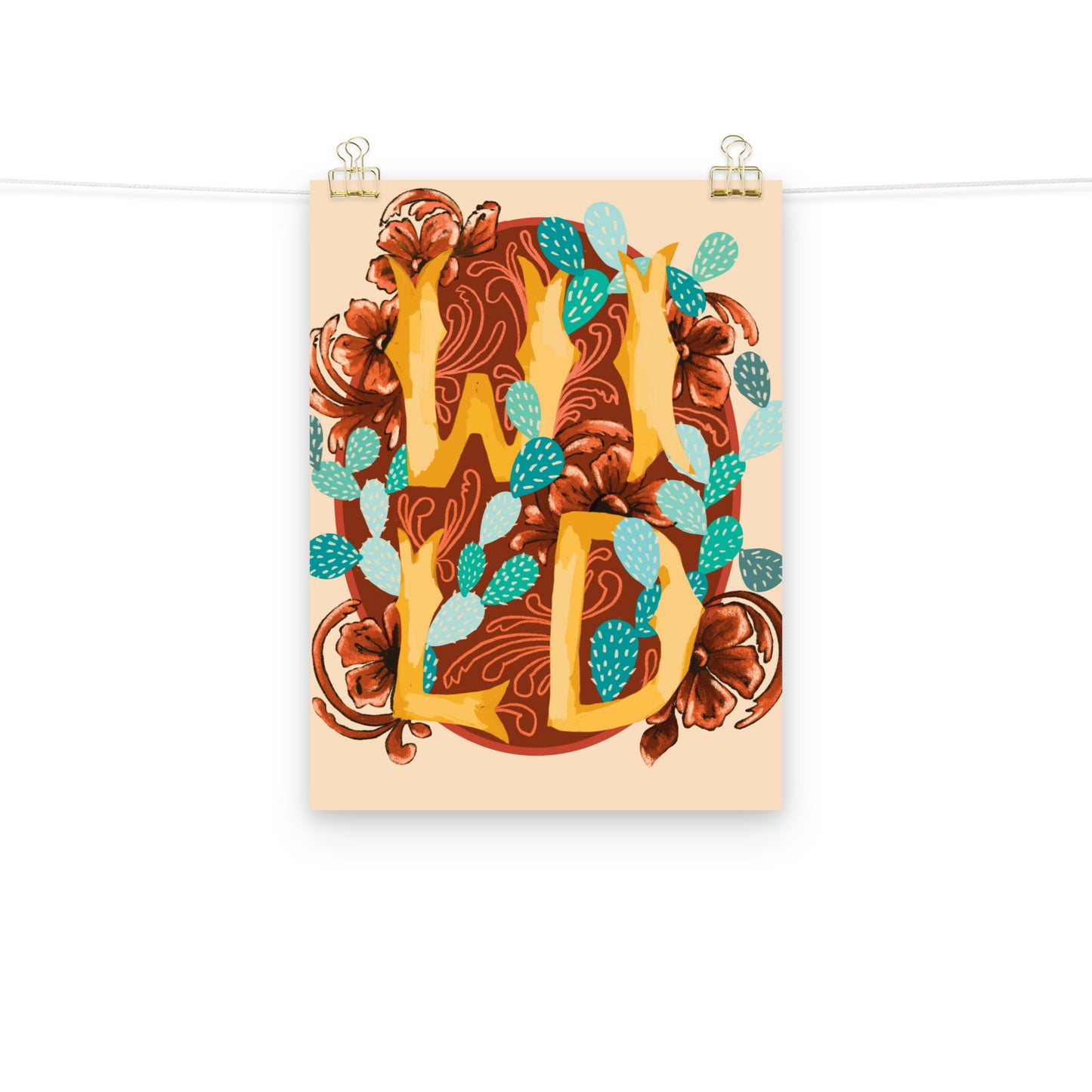 Wild Floral Cactus Art Print