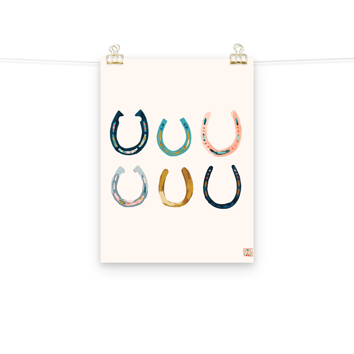 Colorful Horseshoes Art Print