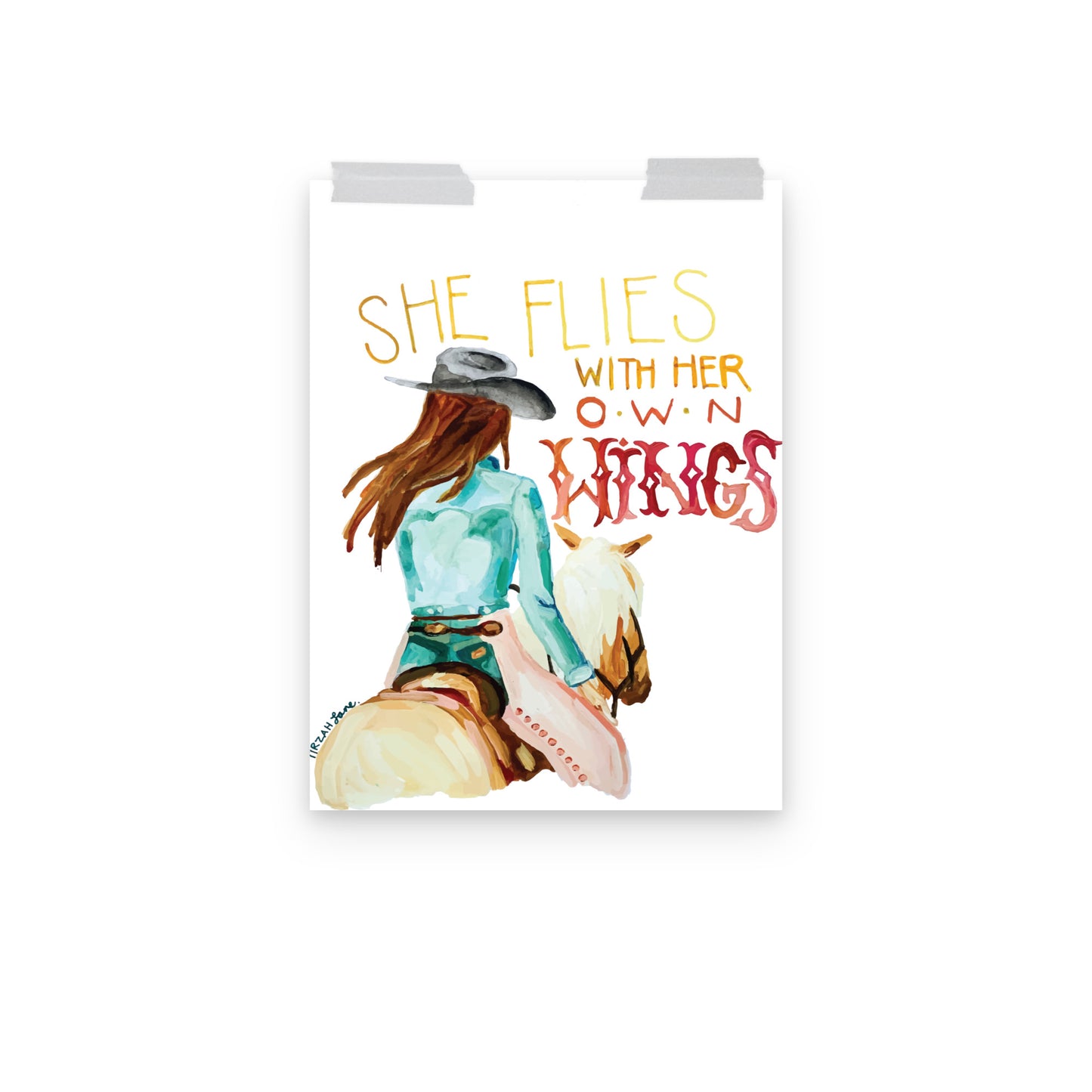 Cowgirl Art Print “She Flies With Her Own Wings” Western Art