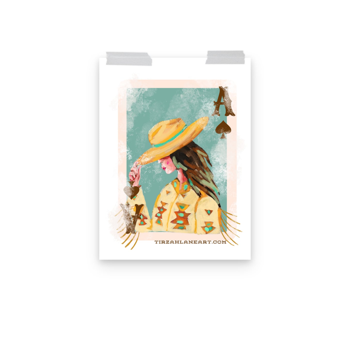 Cowgirl Ace Card Art Print