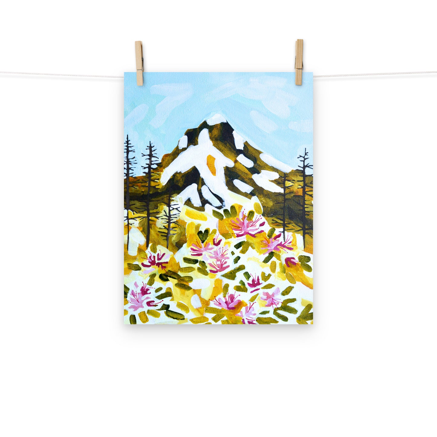 Mt Hood Oregon Rhododendron Wildflower Art Print