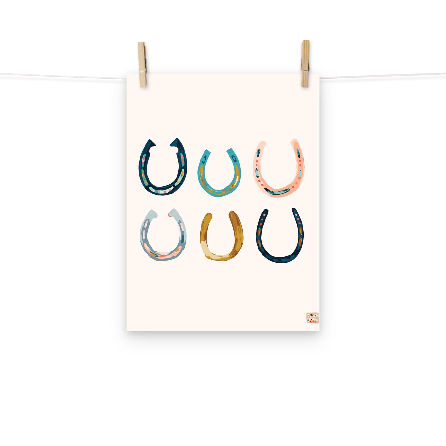 Colorful Horseshoes Art Print