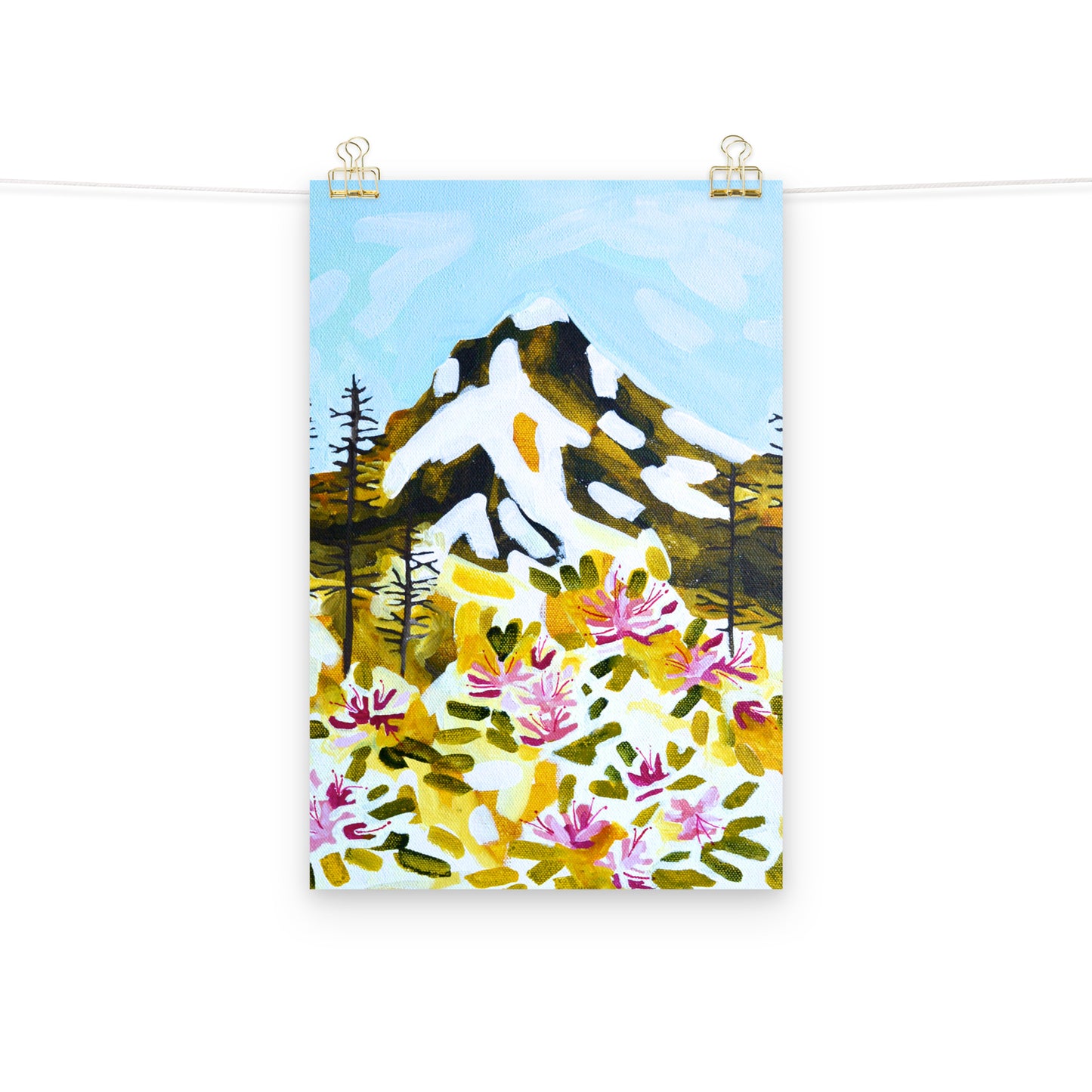 Mt Hood Oregon Rhododendron Wildflower Art Print